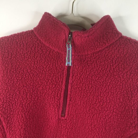 L L Bean Fuzzy 1/4 Zip Pullover Pink Sweater Size M - Picture 7 of 9